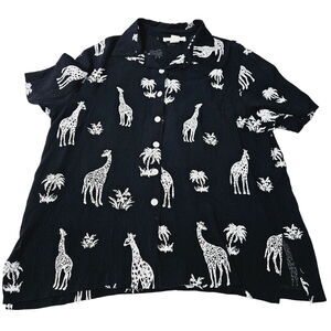 Drapers & Damon's Womens Button Up Blouse Multi-Color Size XL Acetate Blend